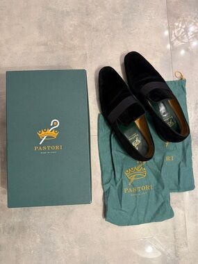 Pastori by Di Bianco Galba Men's Black Velvet Loafers